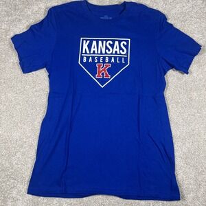 Adidas Kansas Baseball T-Shirt Blue Men's Medium Amplifier Tee‎ NCAA NWT